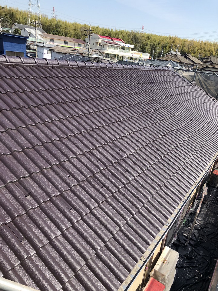 遮熱塗料を使った屋根の完成